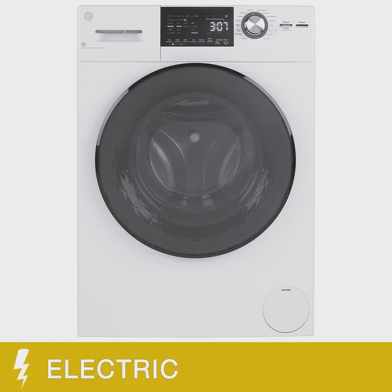 GE 24 in. 2.8 cu ft. White All-In-One Front Load Washer and Condenser Dryer with Stainless Steel Drum