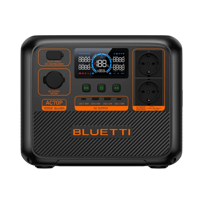 BLUETTI AC70P Station électrique portable | 1000 W / 864 Wh