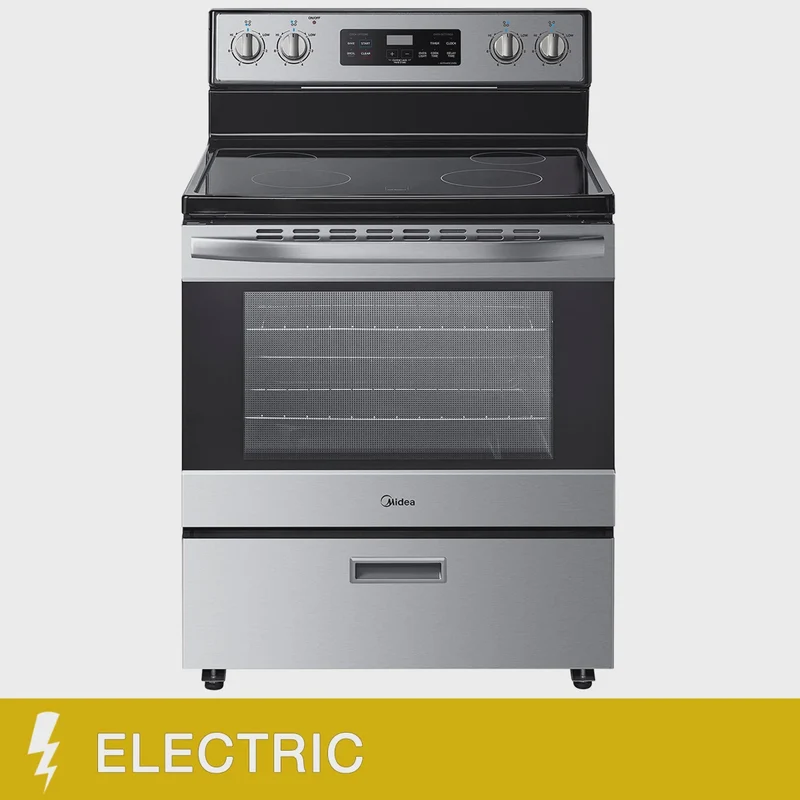 Midea 30 in. 5.1 cu.ft. Freestanding Smoothtop Range Model MER30B12ASSC
