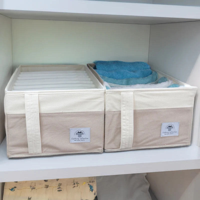 Set 2 paniers de rangement multi-usage 9 compartiments 45x27x20cm
