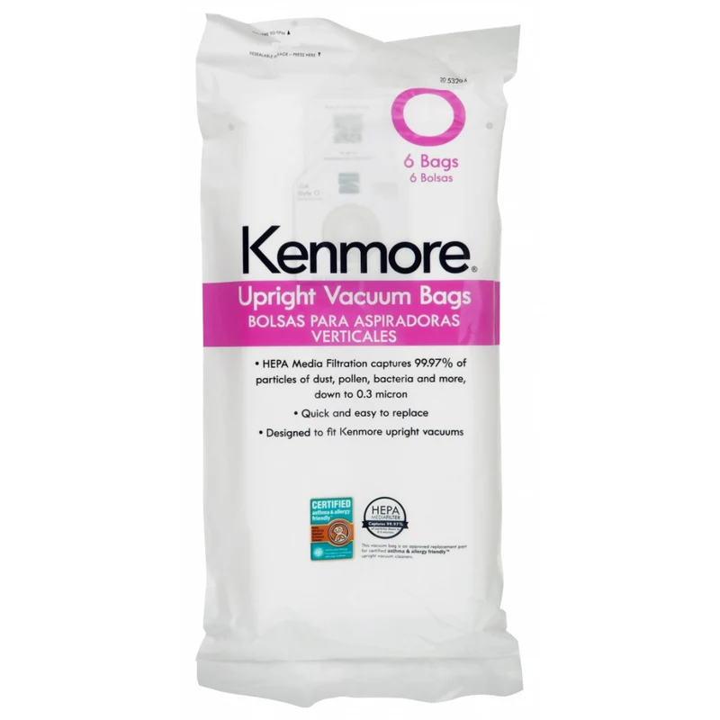 Sac HEPA Pour Aspirateur Vertical Kenmore - Type O - Paquet De 6 Sacs