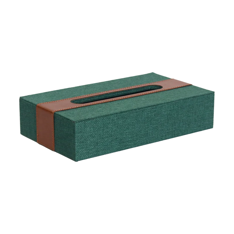 Boîte mouchoir vert marron 28x16x6cm