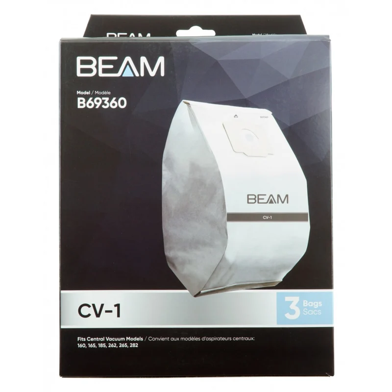 Sac microfiltre PAPIER B69360 pour aspirateur central Beam CV-1- paquet de 3 sacs