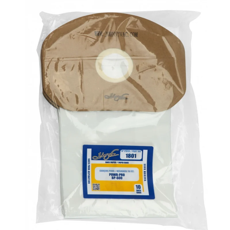 Sac en papier pour aspirateur Powr-Pro BP-600 - SC412- paquet de 10 sacs