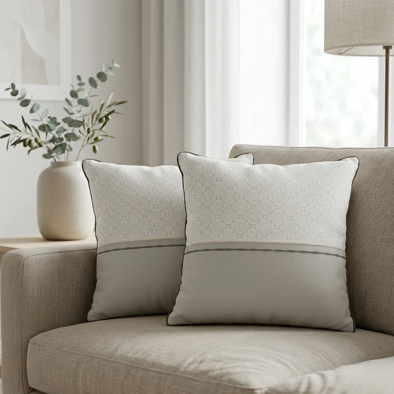 Set 2 coussins 45x45cm gris