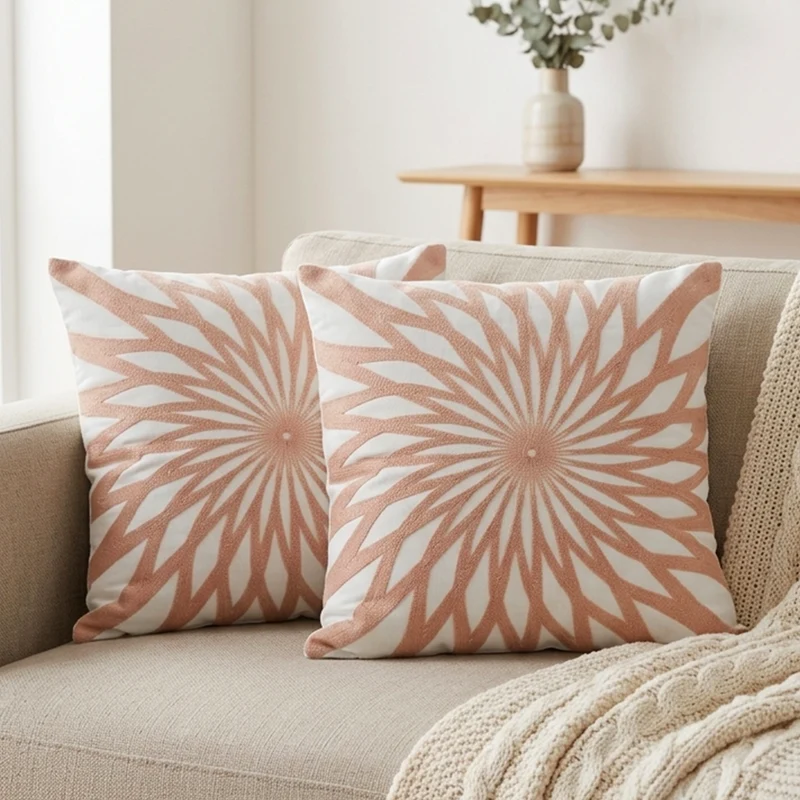 Set 2 coussins soleil 45x45cm