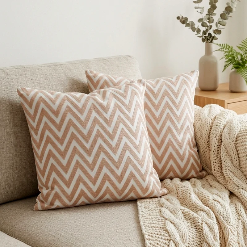 Set 2 coussins zigzag 45x45cm