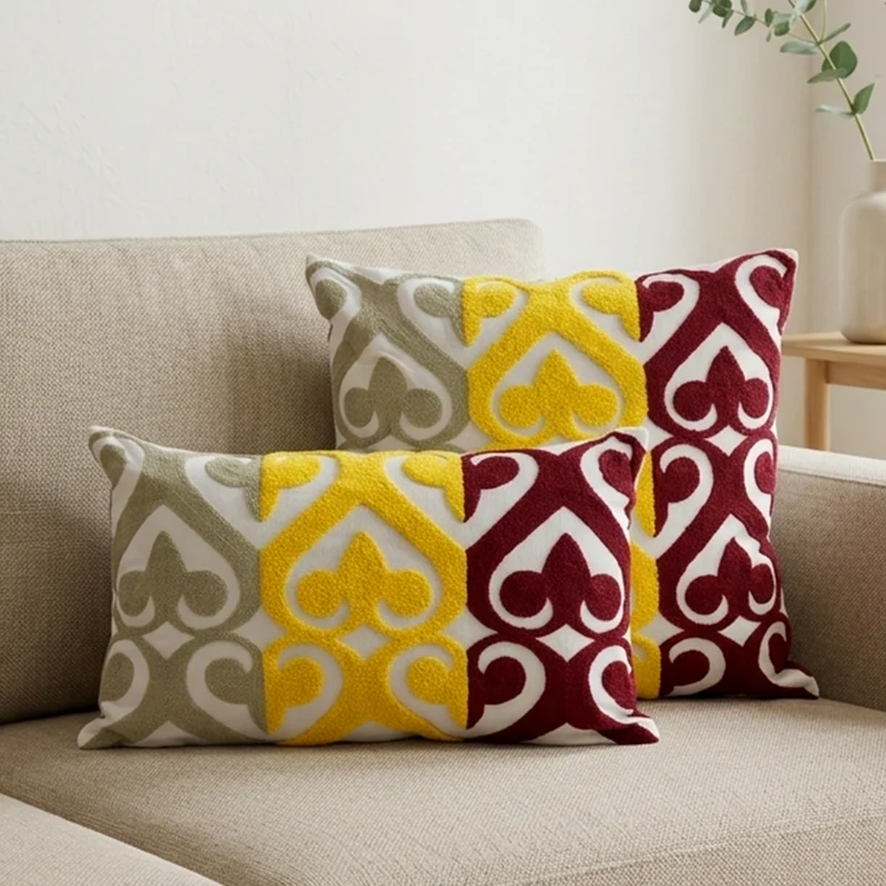 Set 2 coussins 45x45cm + 30x50cm colorés