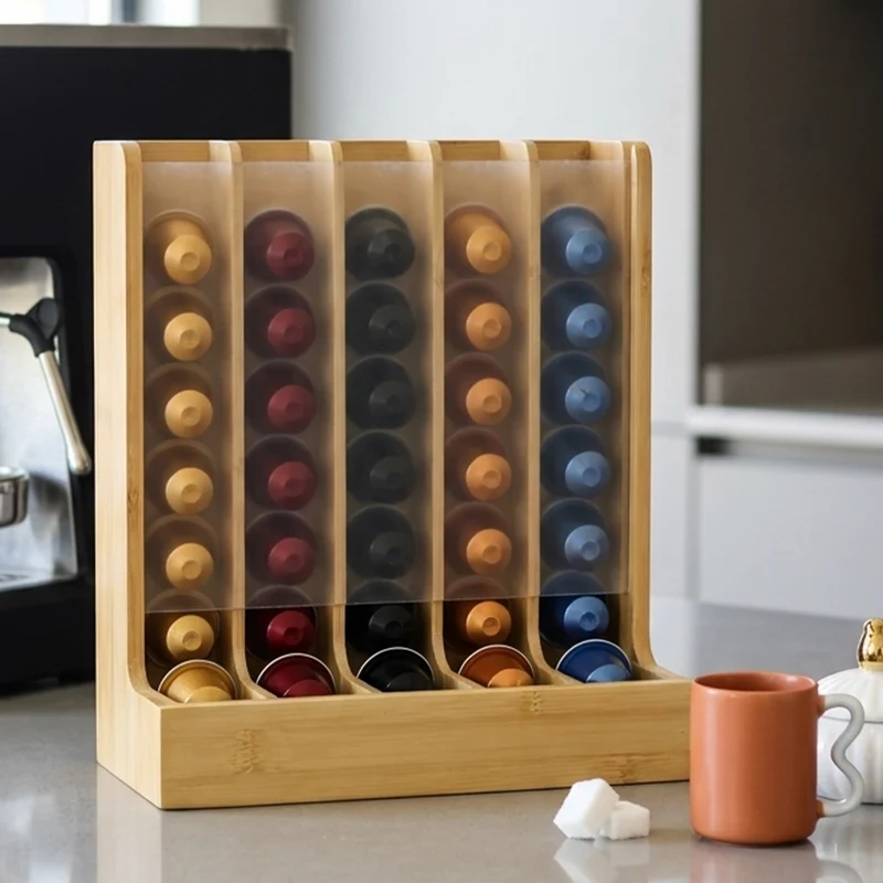 Porte capsules en bois 25x29cm