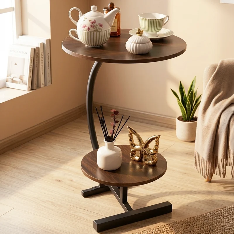 Table d'appoint 2 niveaux en MDF 40x65cm