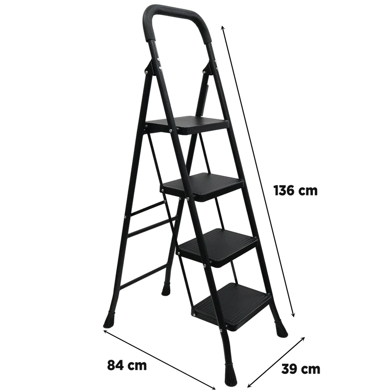 Escabeau 4 marches en métal 39x136cm