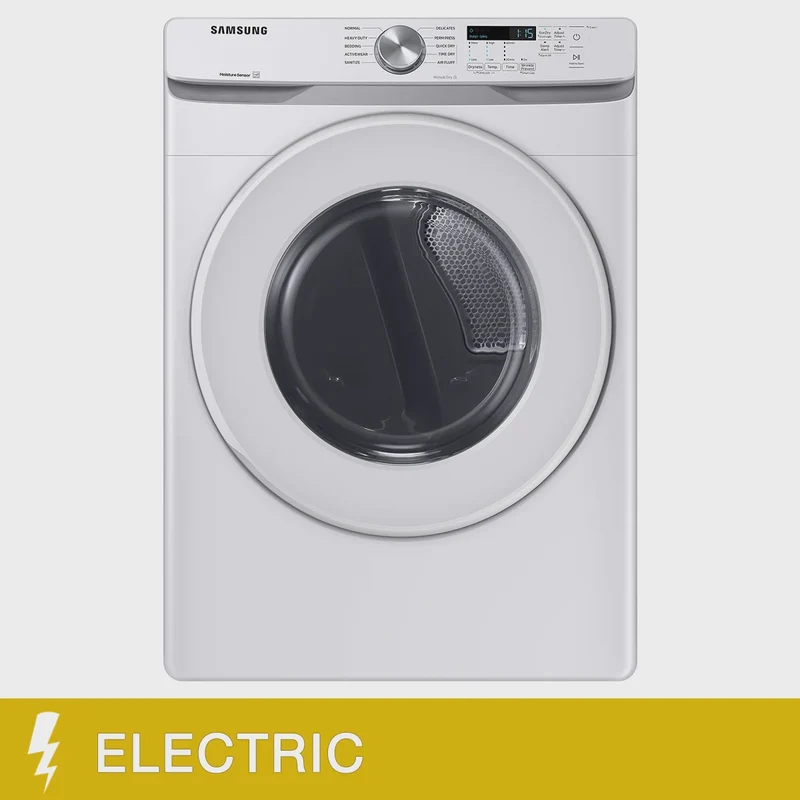 Samsung 27 in, 7.5 cu. ft. White Electric Dryer with SmartCare