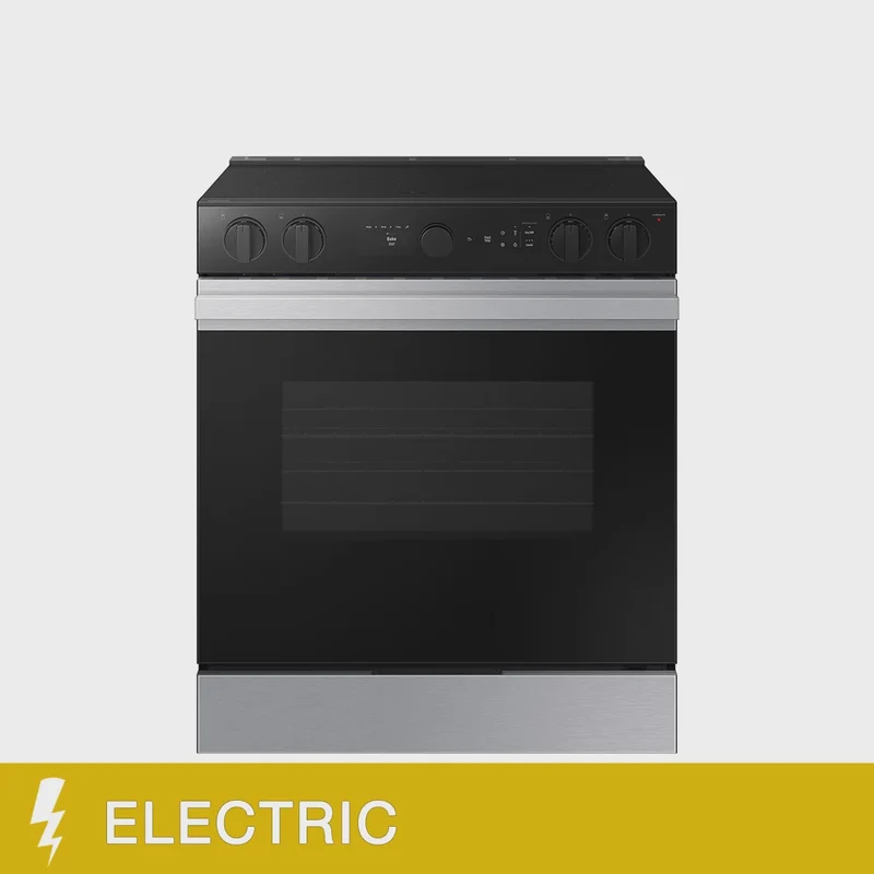 Samsung 6.3 cu. ft. Electric Slide-in Range with Air Fry and Air Sous Vide Model NSE6DG8510SRAC