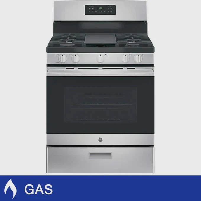 GE Stainless Steel 30 in. Freestanding Steam Clean Natural Gas Range JCGBS66SEKSS