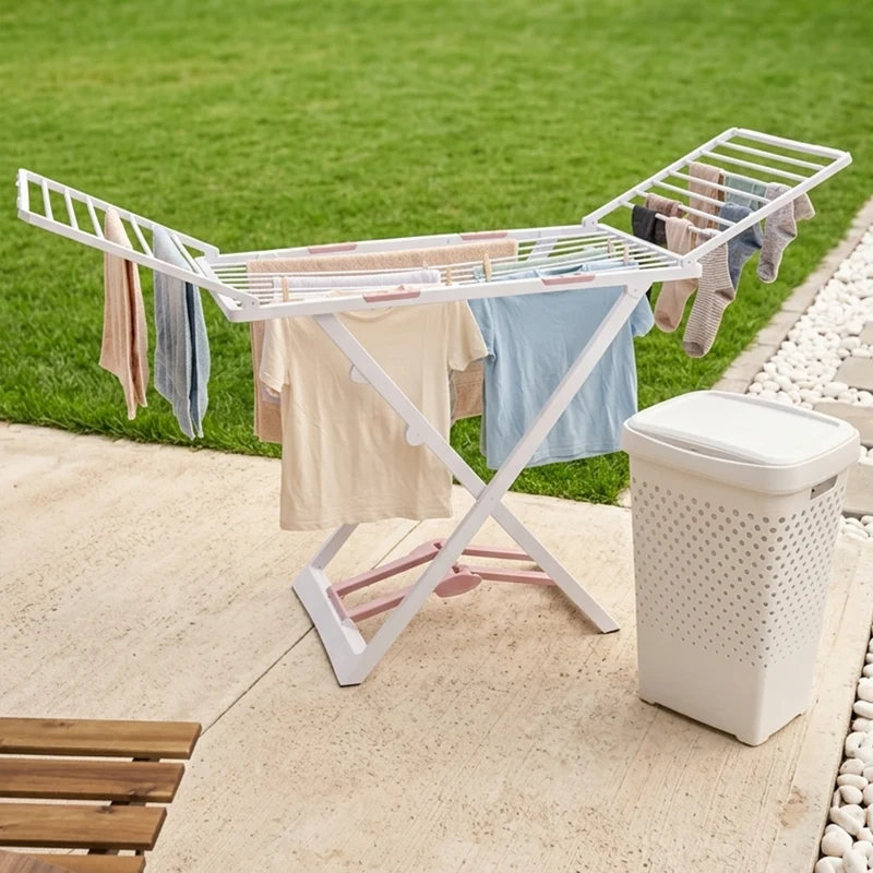 Etendoir en plastique + panier à linge 50L