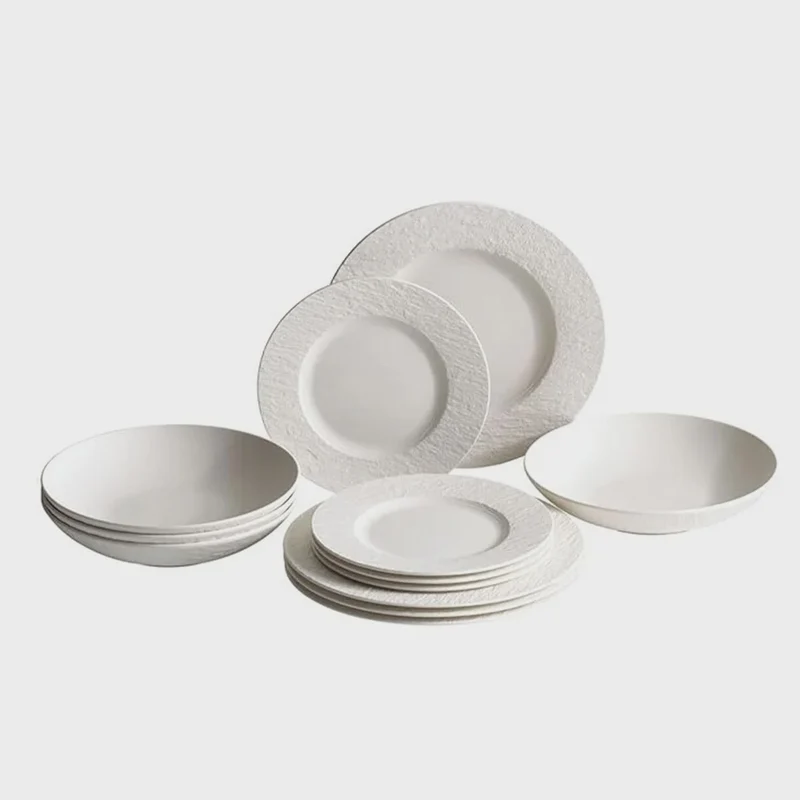 Villeroy & Boch Manufacture Rock Blanc Dinnerware, 12-piece