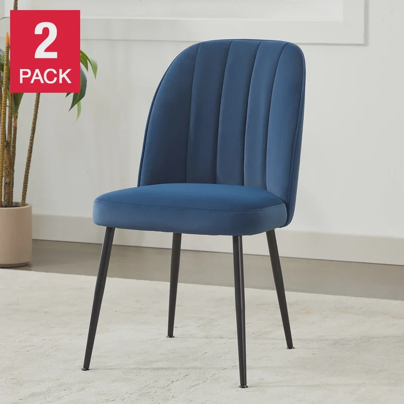 Wulin Fabric Dining Chair 2 Pack Blue