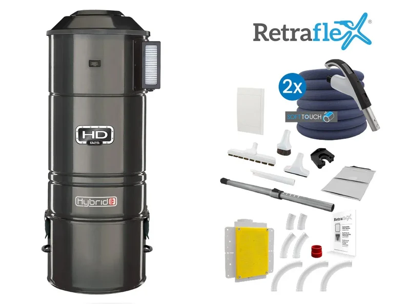 Heavy-Duty Central Vacuum HD925 + Retraflex System (2 Inlets Complete Package)