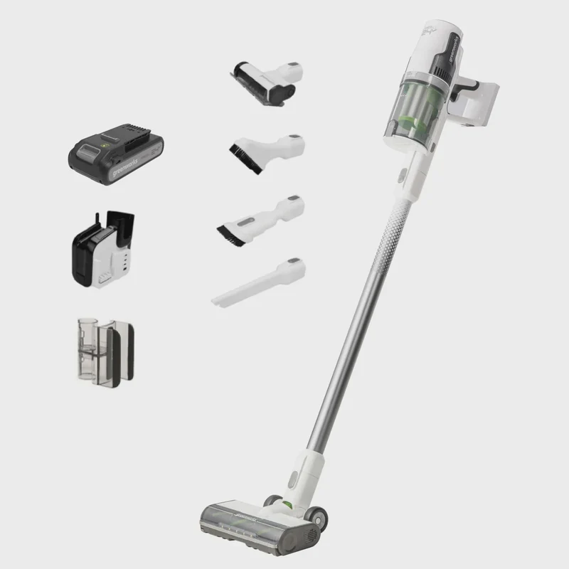 Greenworks 24V Stick Vacuum with 4.0Ah Battery and Wall Charger