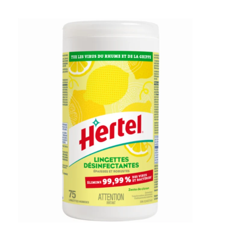 Lingettes désinfectantes Hertel 75 X 6 contenants